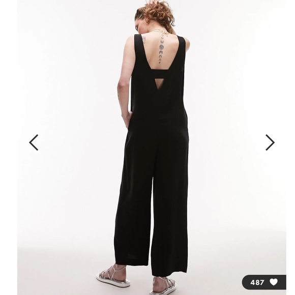 Topshop button through casual jumspuit in black - Picture 10 of 11